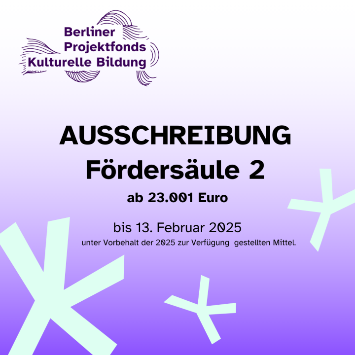 Bild mit Text: Ausschreibung Fördersäule 2 ab 23.001 Euro bis 13. Februar